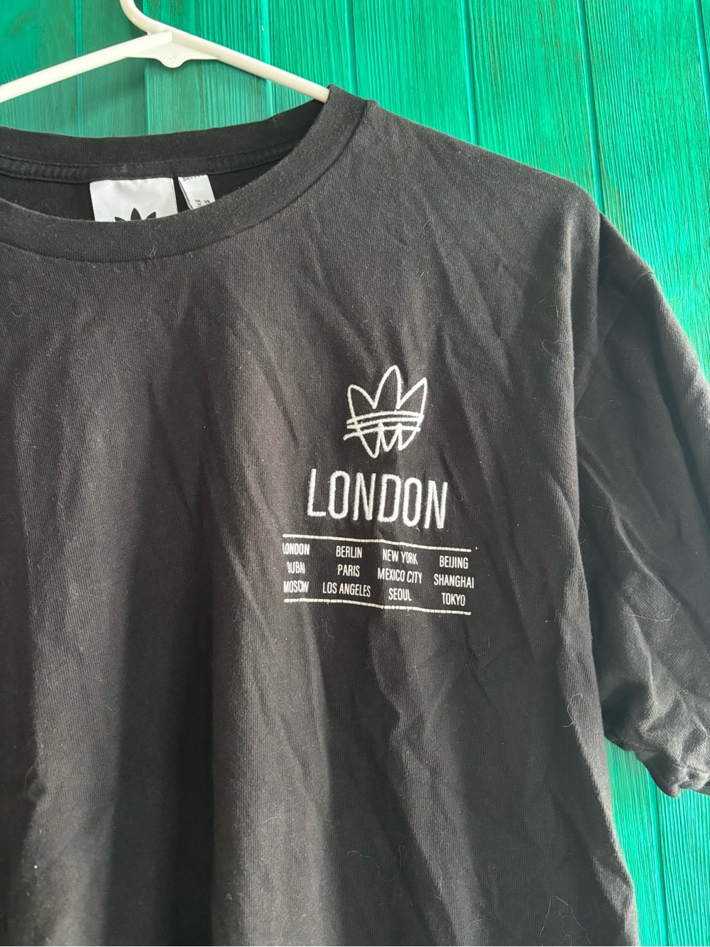 adidas Black Tee with White 'London' Graphic
